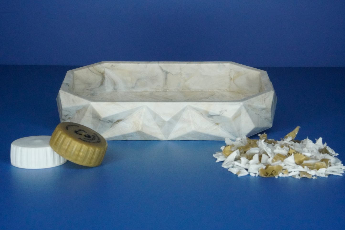 Recycled Tray - Gold Marble