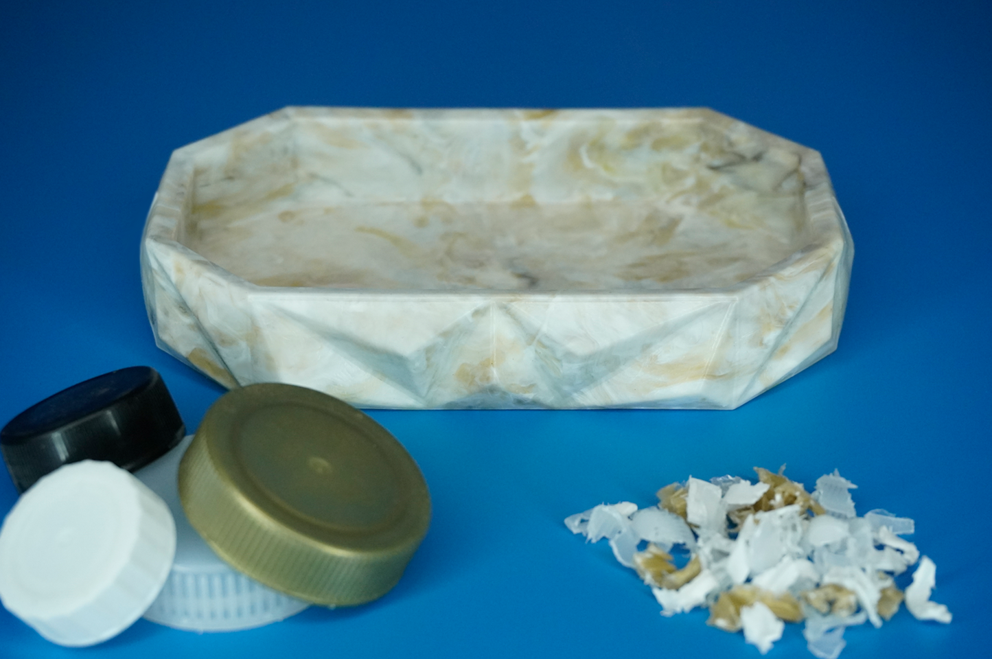 Recycled Tray - Gold Marble