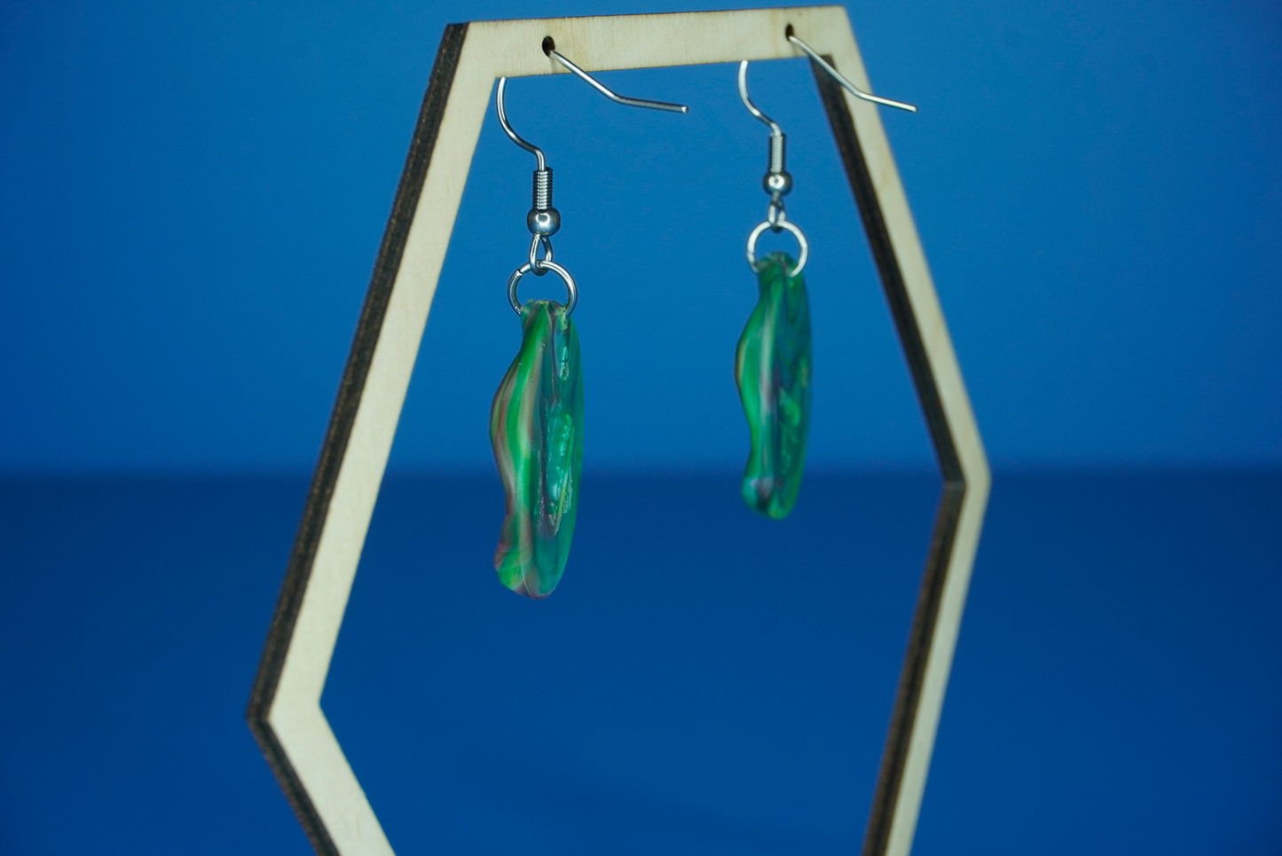 Recycled Circle Earrings - Green Earth