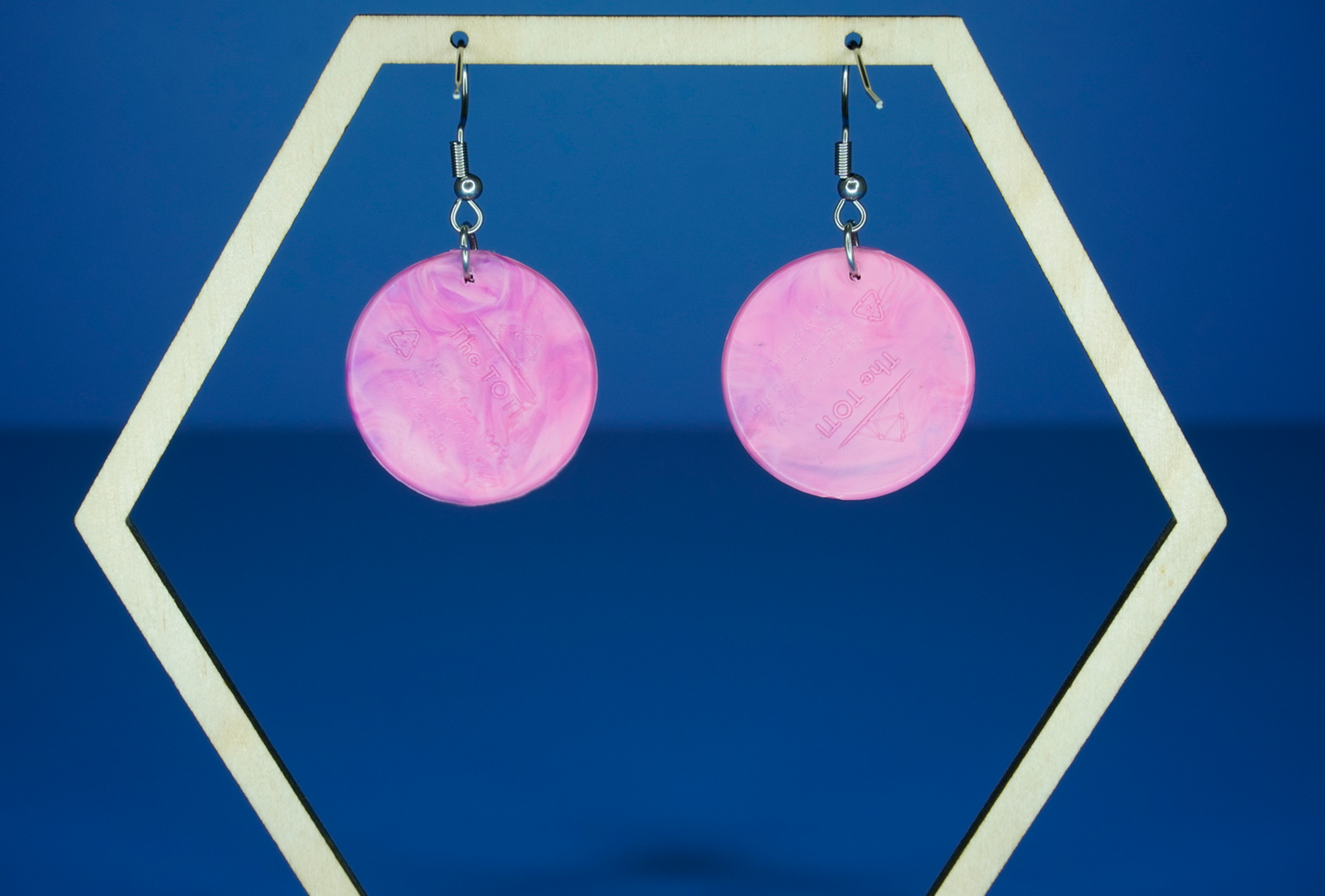 Recycled Circle Earrings - Fuchsia Fusion