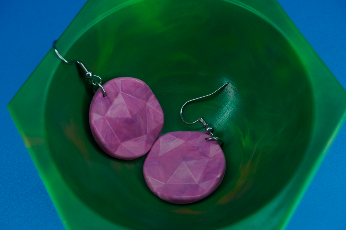 Recycled Circle Earrings - Fuchsia Fusion