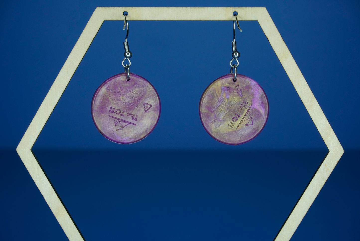 Recycled Circle Earrings - Solar Amethyst