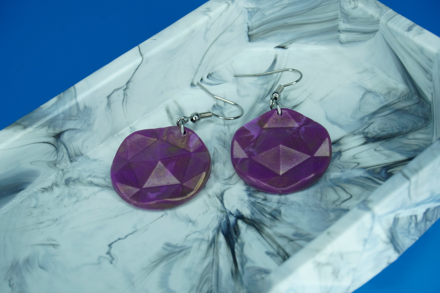 Recycled Circle Earrings - Solar Amethyst