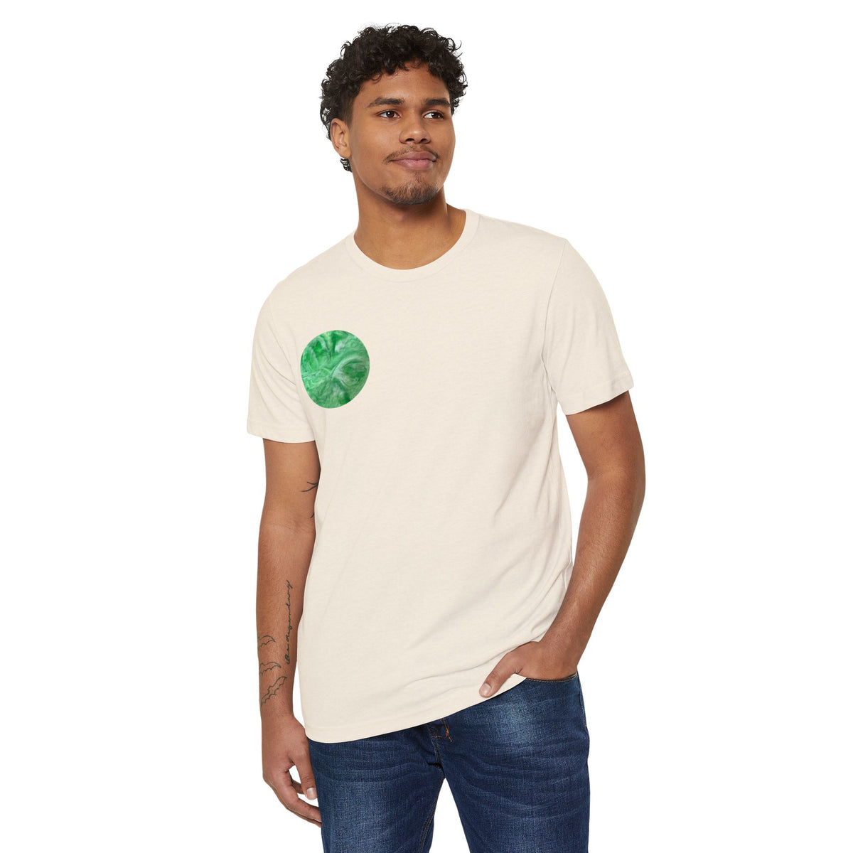 Earth Green Circle Graphic T-Shirt — Organic Recycled Eco Tee