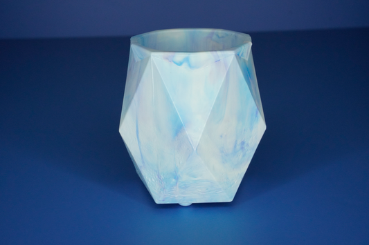 Recycled Plant Pot - White, Light Blue, Dark Blue