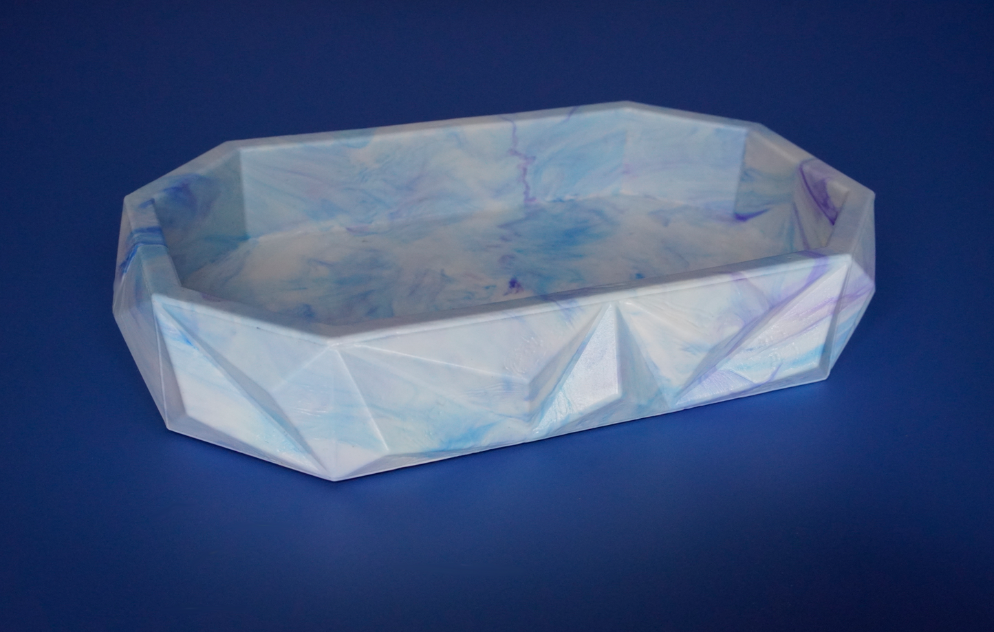 Recycled Tray - White, Light Blue, Dark Blue