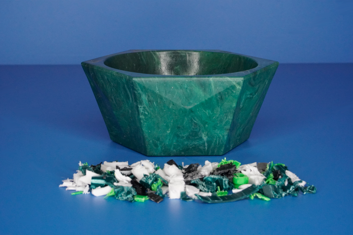 Decorative Bowl Recycled from 3D Printer Waste - Dark Forest 3