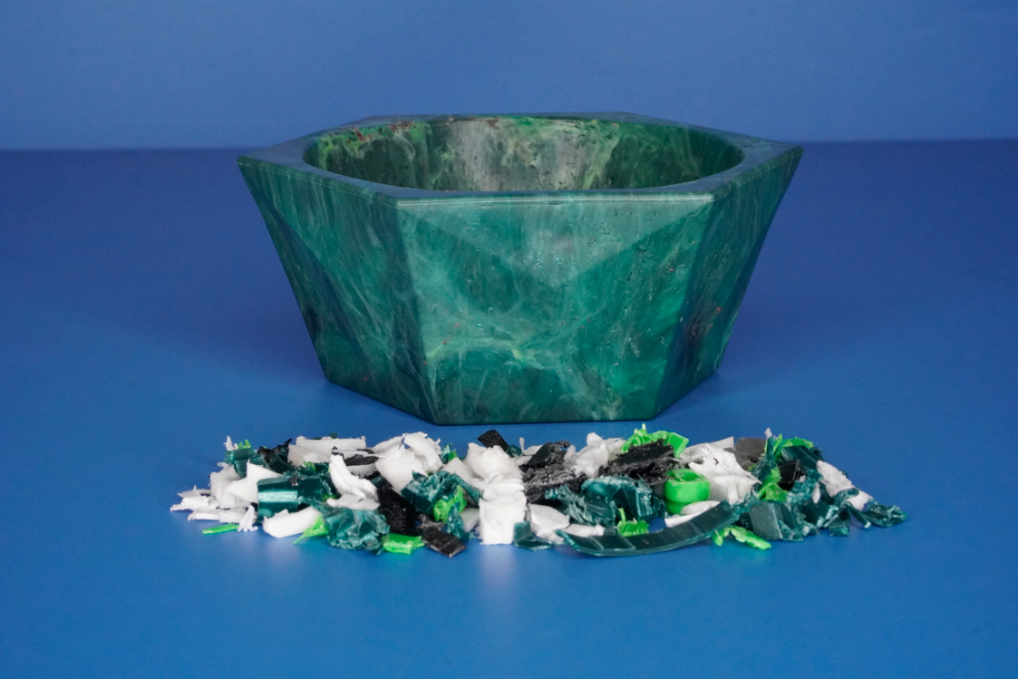 Decorative Bowl Recycled from 3D Printer Waste - Dark Forest 4