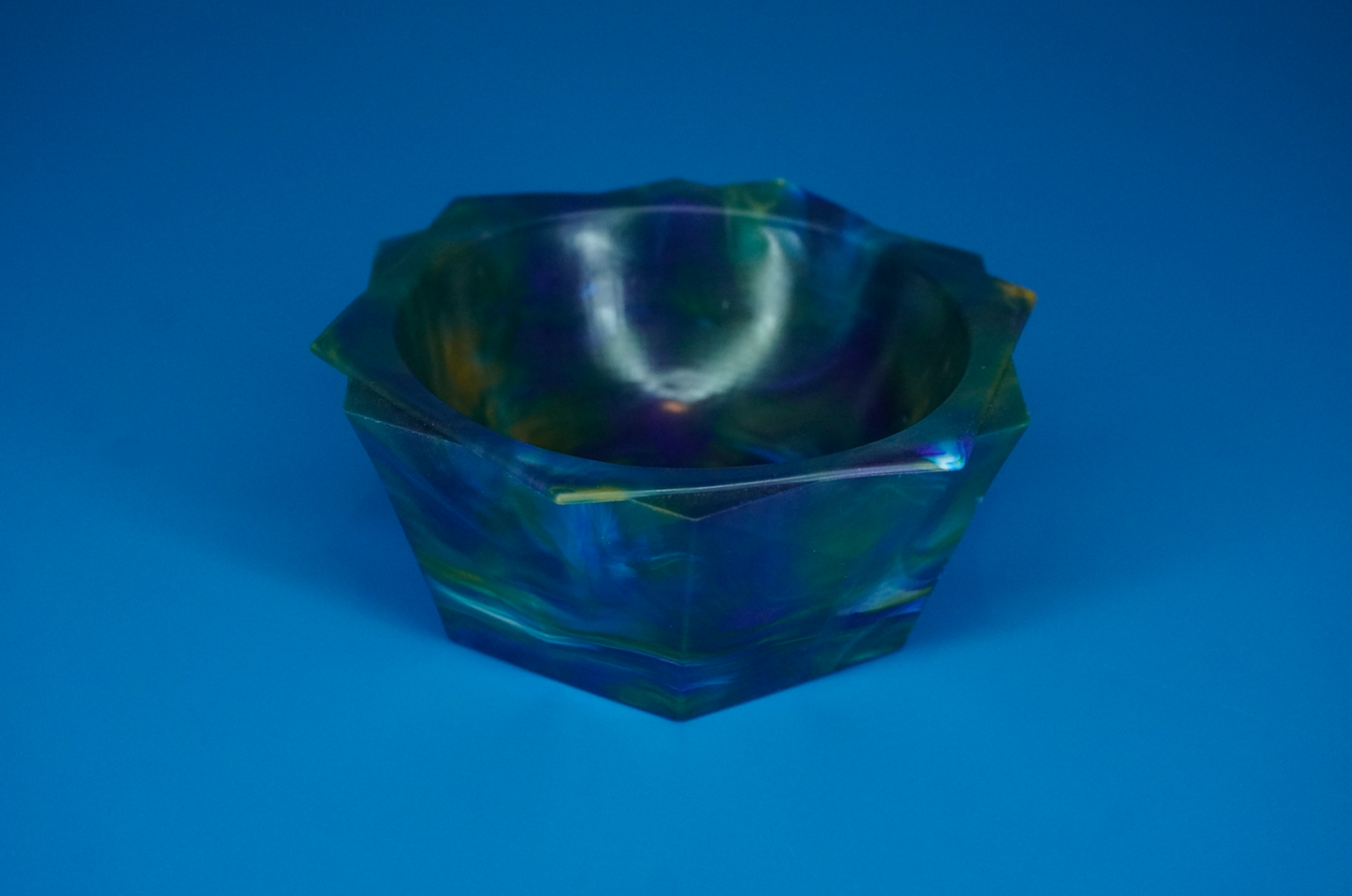 Frilled Decorative Recycled Bowl - Dark Sunset