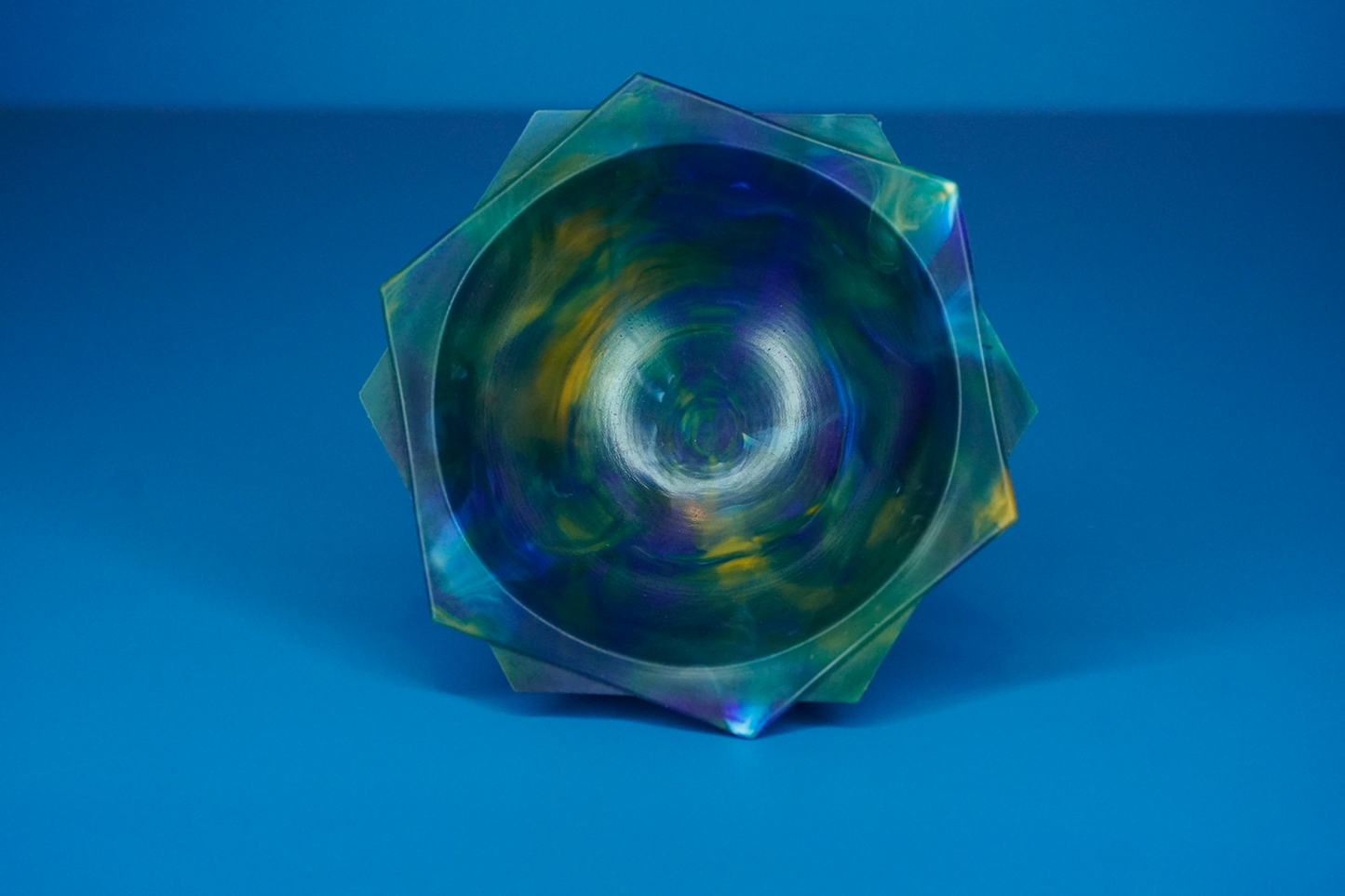 Frilled Decorative Recycled Bowl - Dark Sunset