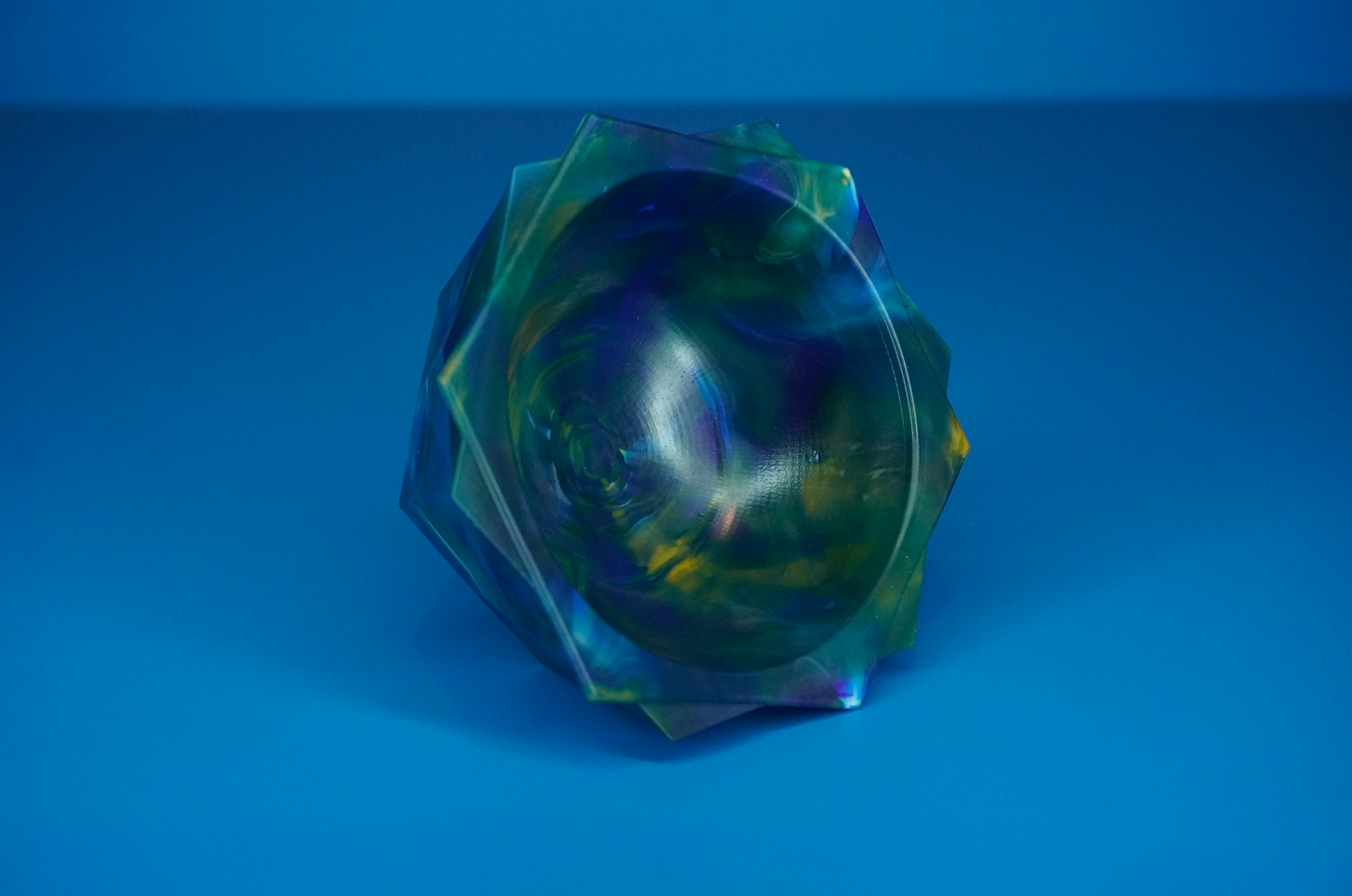Frilled Decorative Recycled Bowl - Dark Sunset