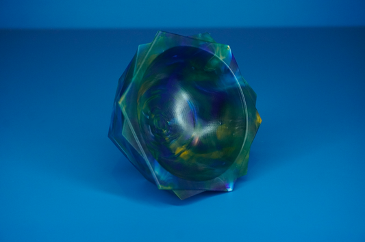 Frilled Decorative Recycled Bowl - Dark Sunset