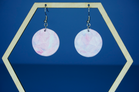 Recycled Circle Earrings - Pink Bloom