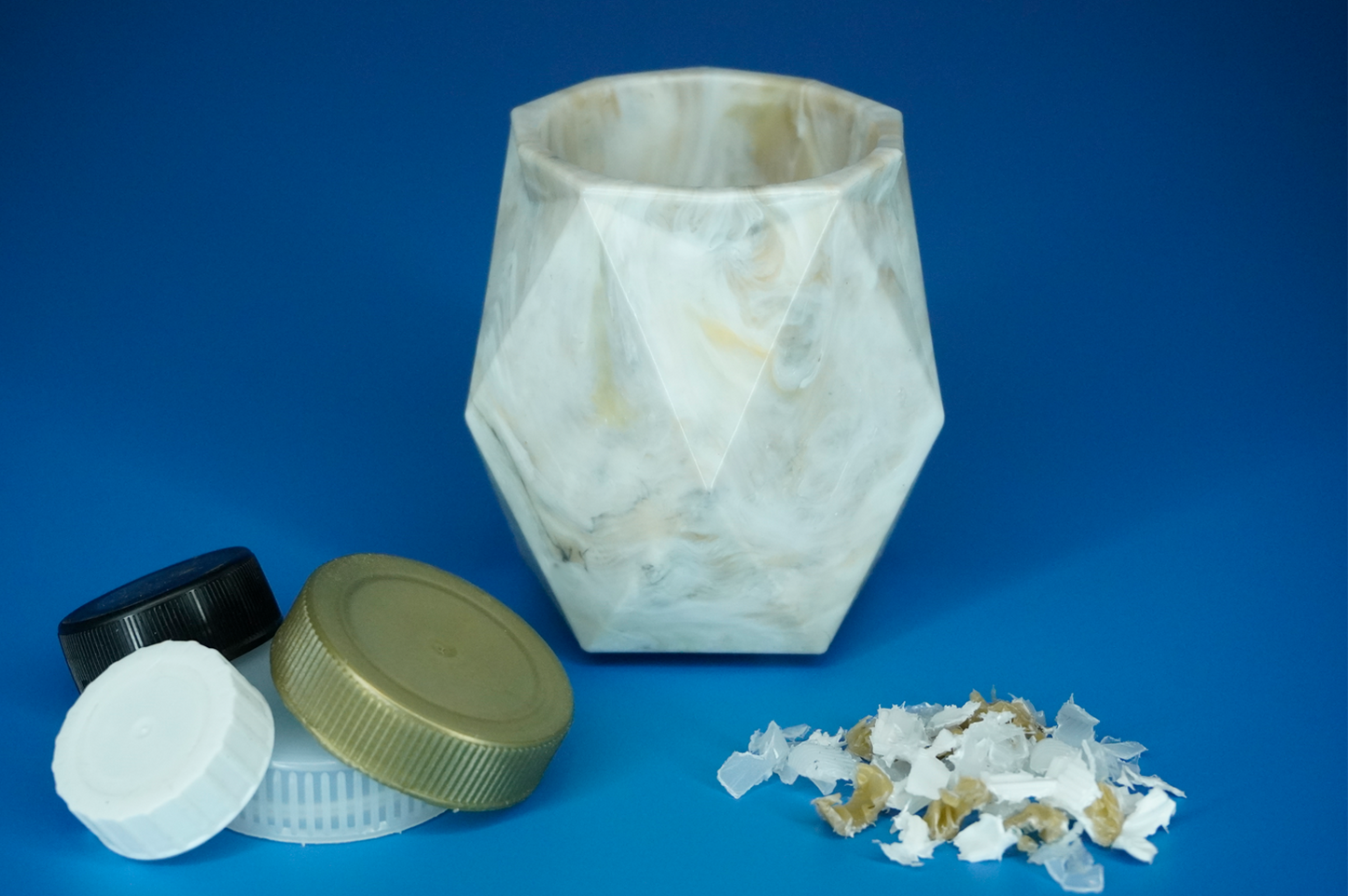 Recycled Pot - Gold Marble