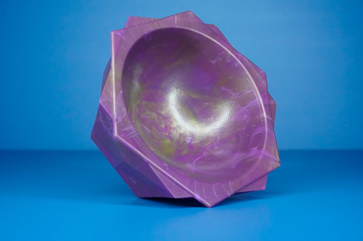 Frilled Decorative Recycled Bowl - Solar Amethyst