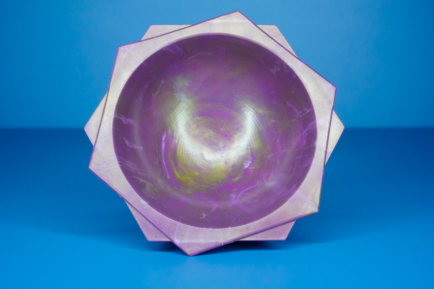 Frilled Decorative Recycled Bowl - Solar Amethyst