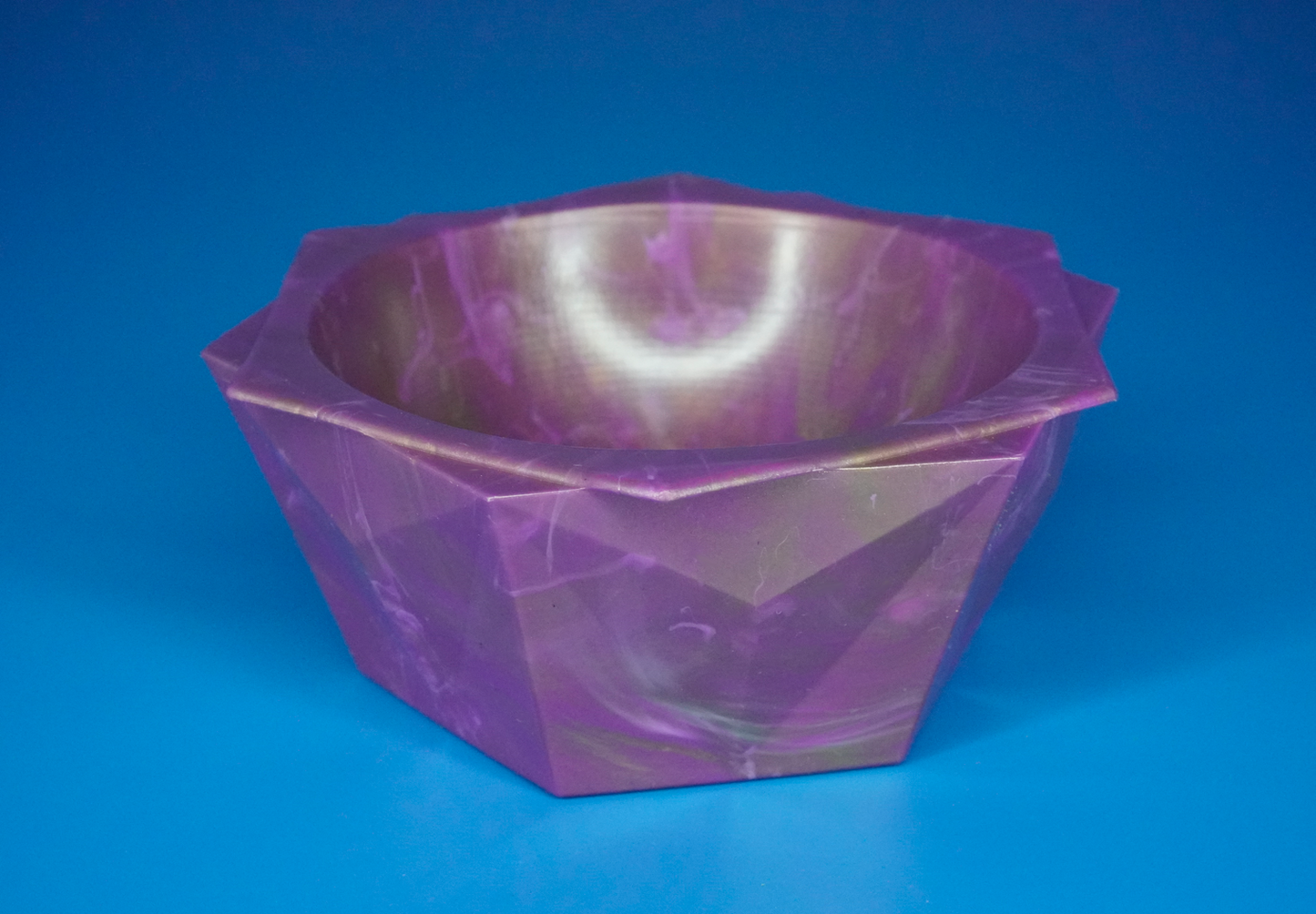 Frilled Decorative Recycled Bowl - Solar Amethyst