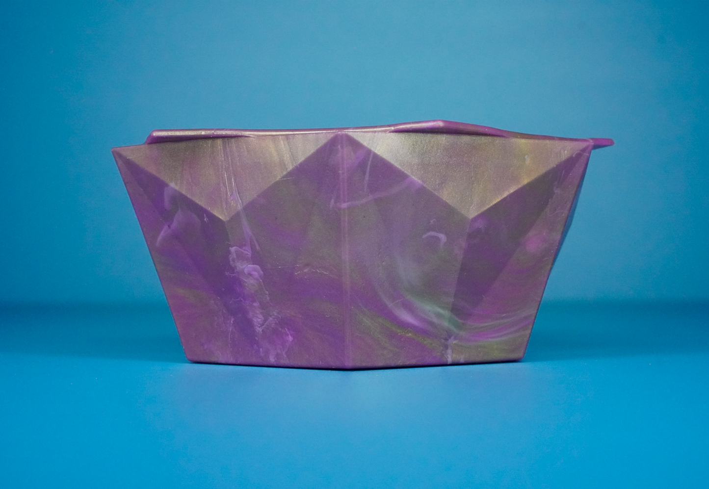 Frilled Decorative Recycled Bowl - Solar Amethyst