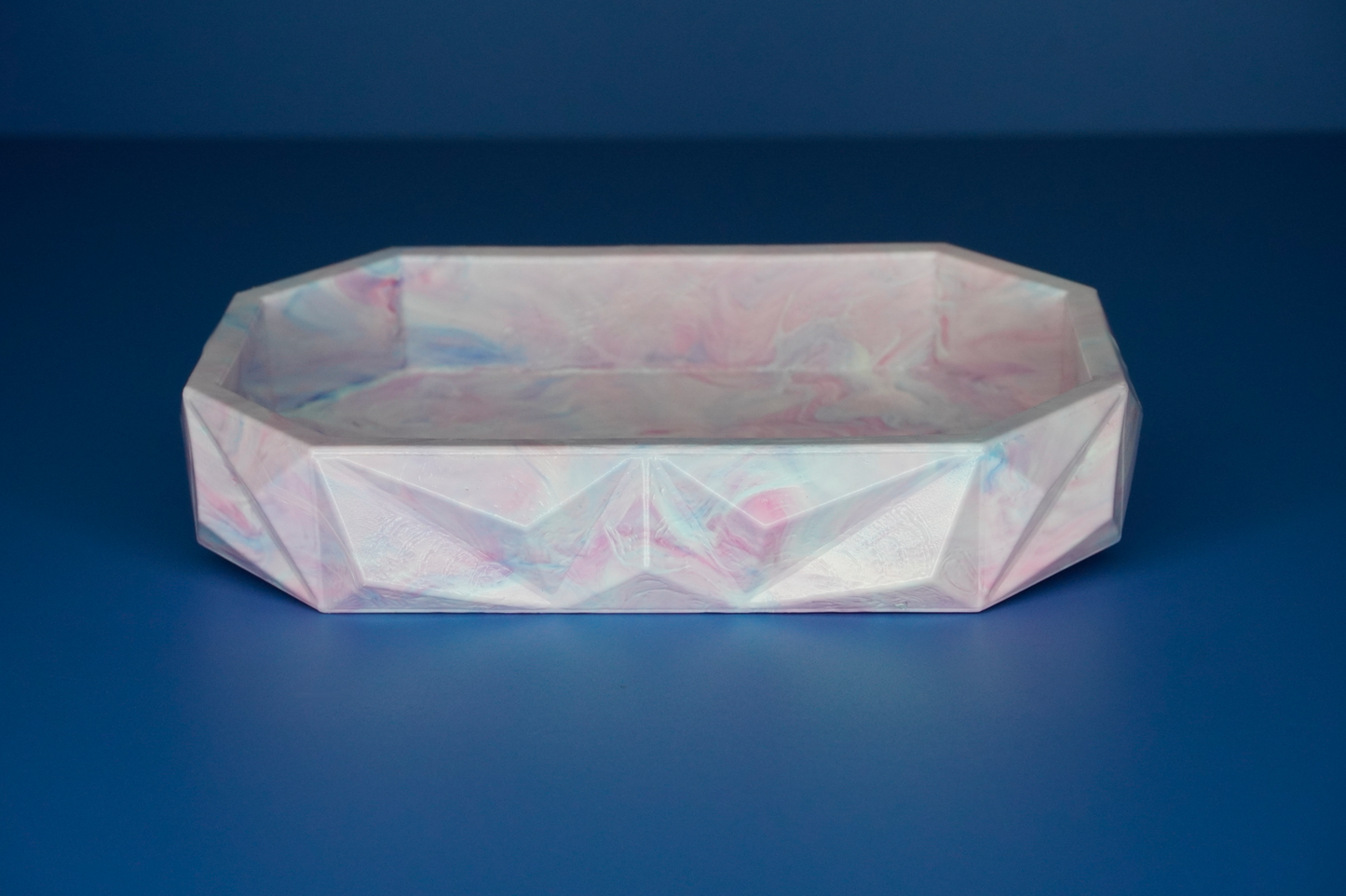 Recycled Tray - White, Pink, Light Blue