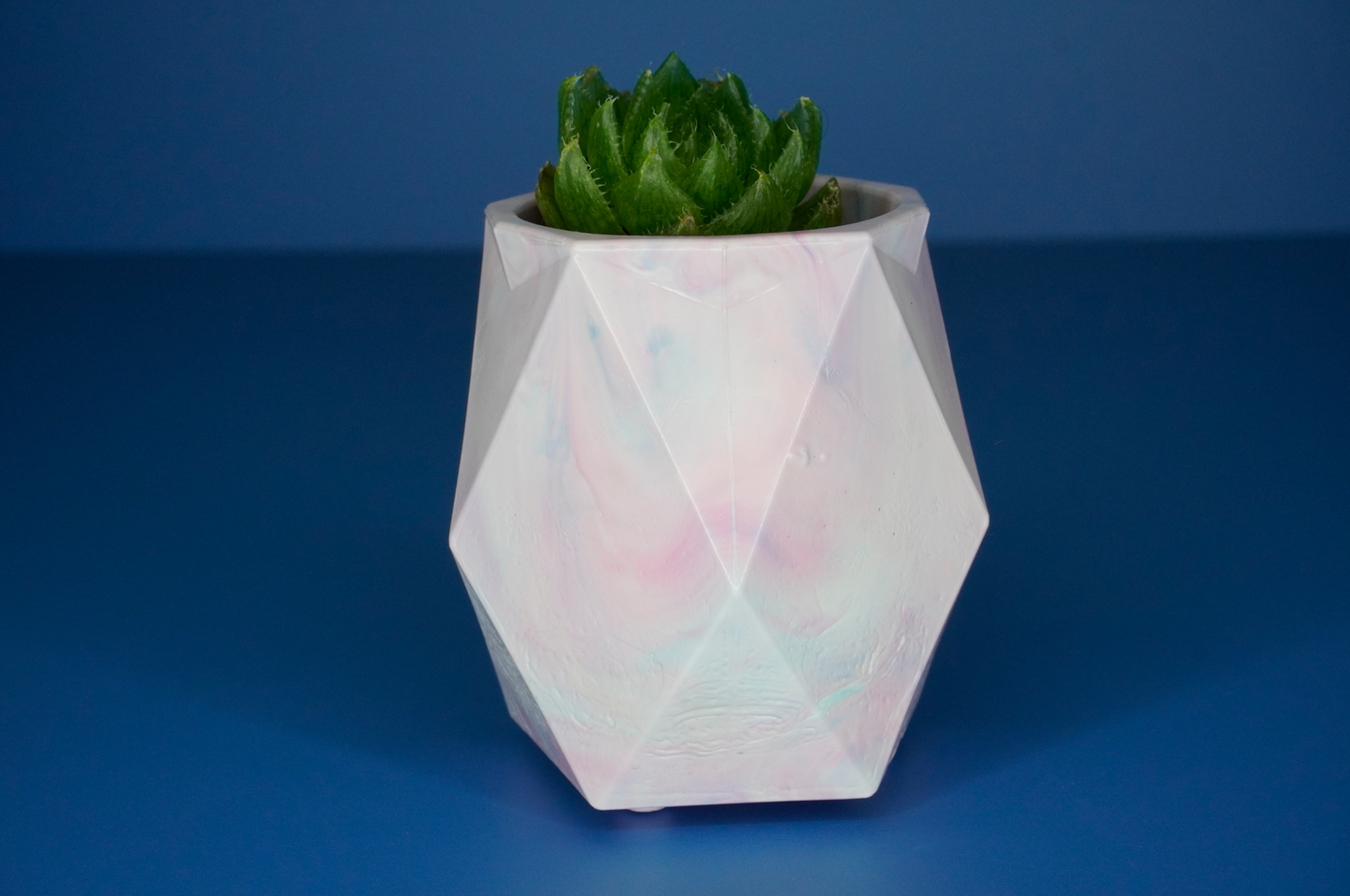 Recycled Plant Pot - White, Pink, Light Blue