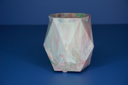 Recycled Plant Pot - White, Green, Light Blue, Red