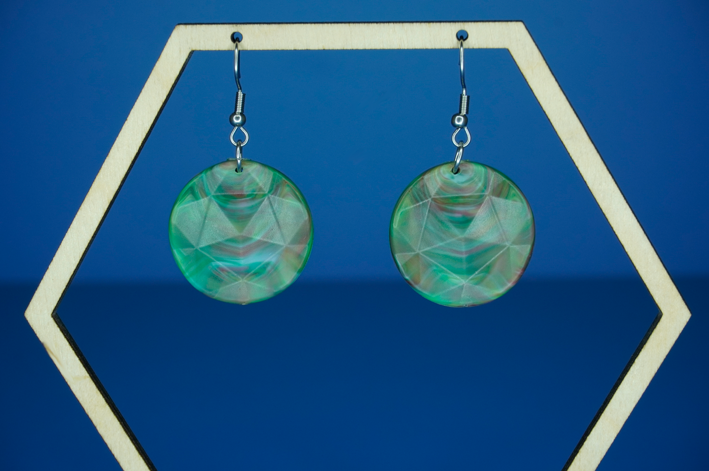 Recycled Circle Earrings - Green Earth