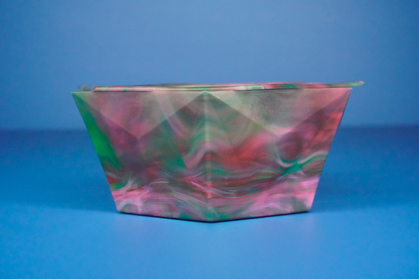 Frilled Decorative Recycled Bowl - Green, Pink, Red