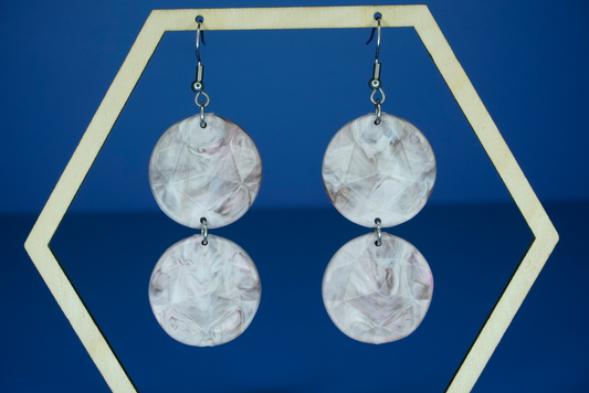 Recycled Double Circle Earrings - Neapolitan