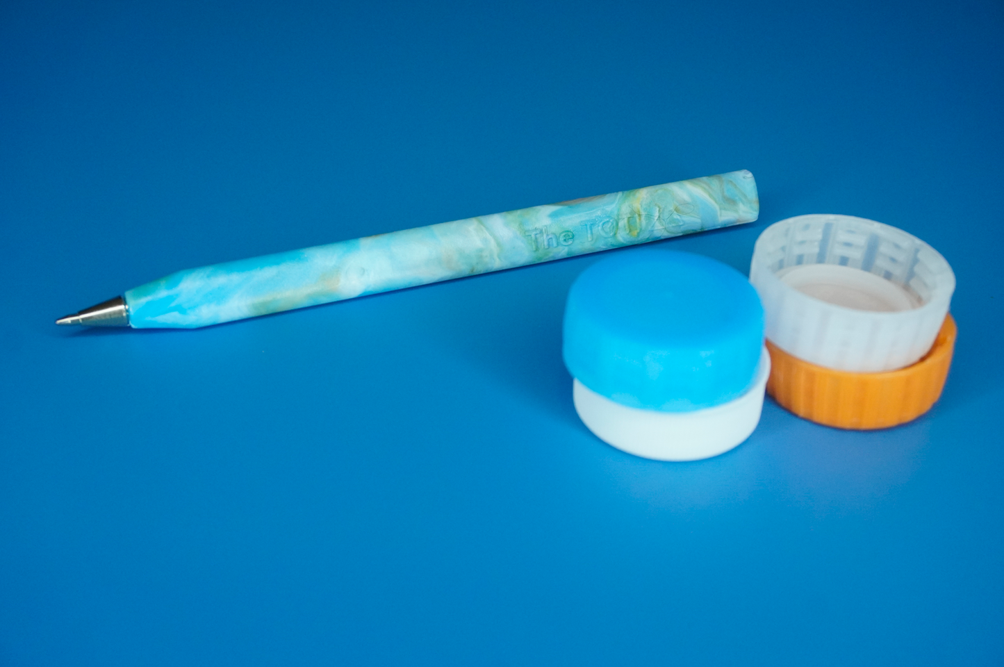 Recycled Refillable Pen - Orange Blue