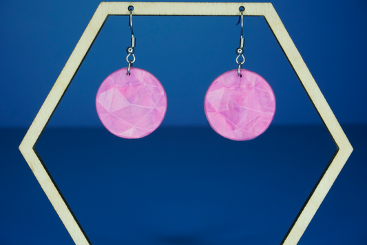 Recycled Circle Earrings - Fuchsia Fusion