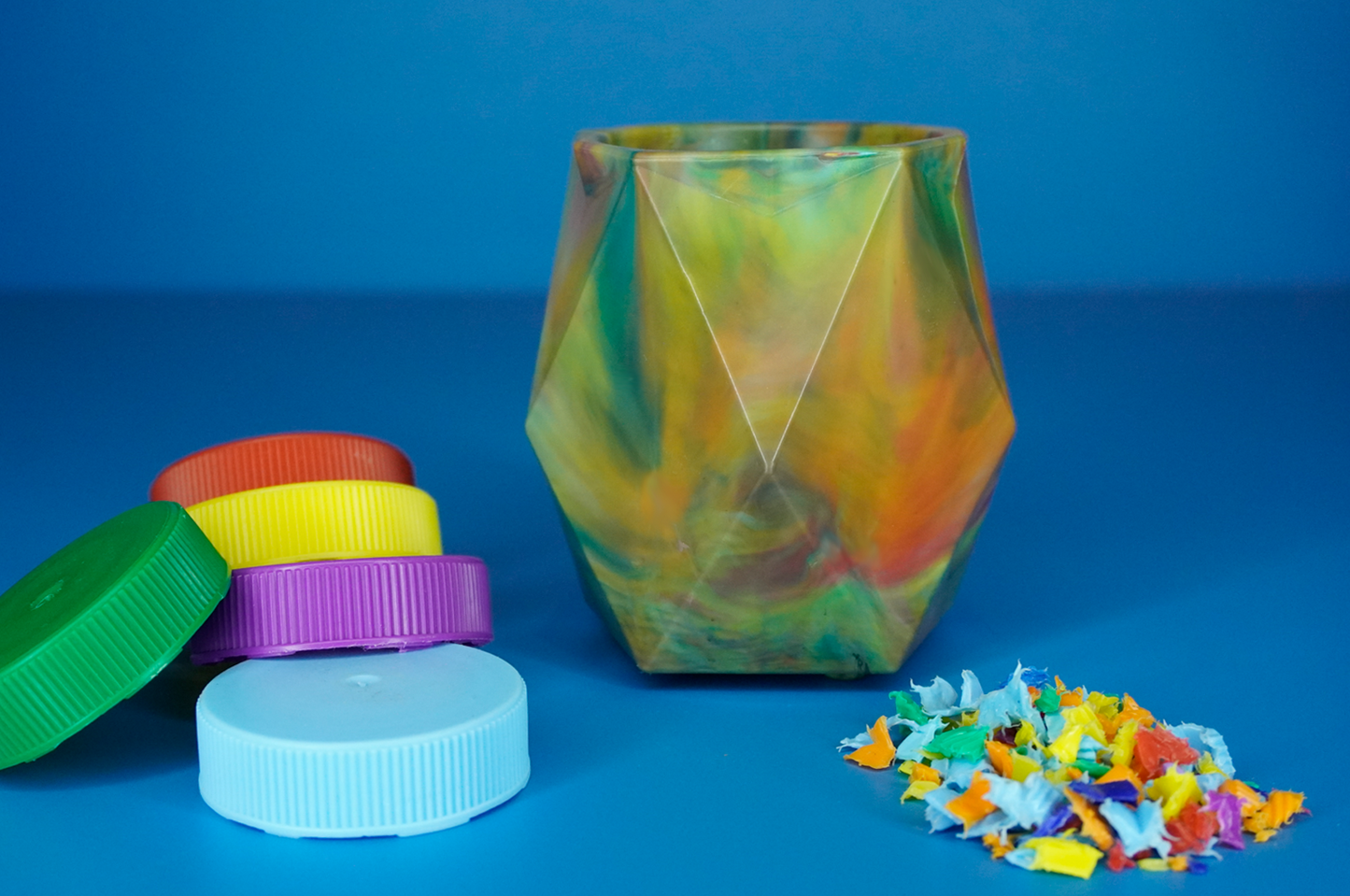 Recycled Pot - Dusty Rainbow