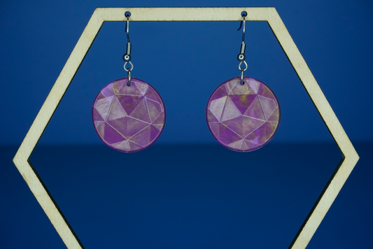 Recycled Circle Earrings - Solar Amethyst